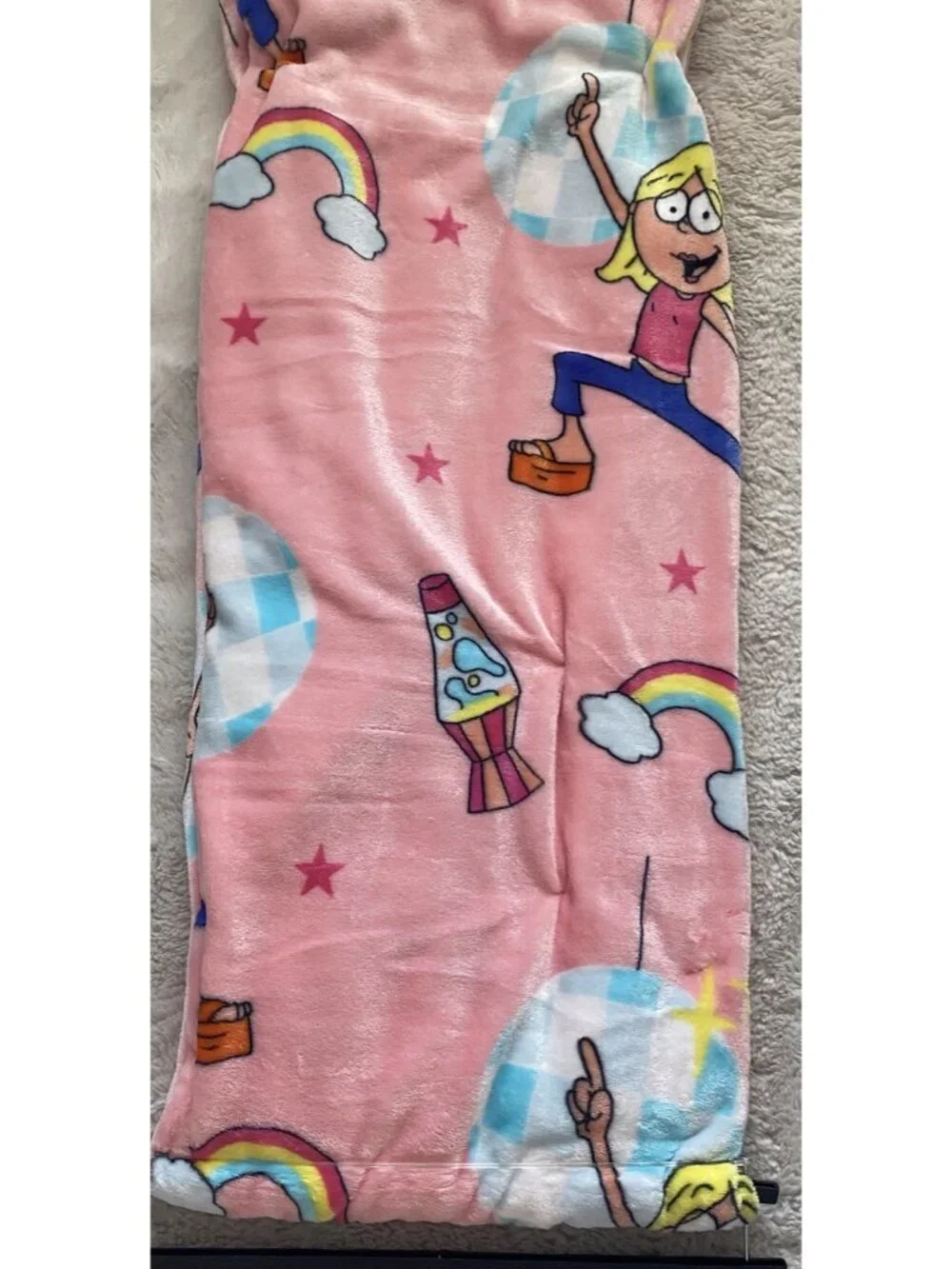 Disney Throwback Lizzie McGuire Disco Ball Pink Soft Throw Blanket 50” X 70” NEW